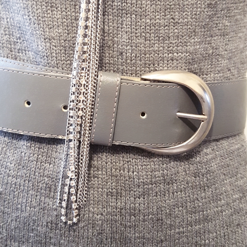 90's-Y2K Belt🍂Sheldon🍂Gray Silver Big Buckle High Waist Belt